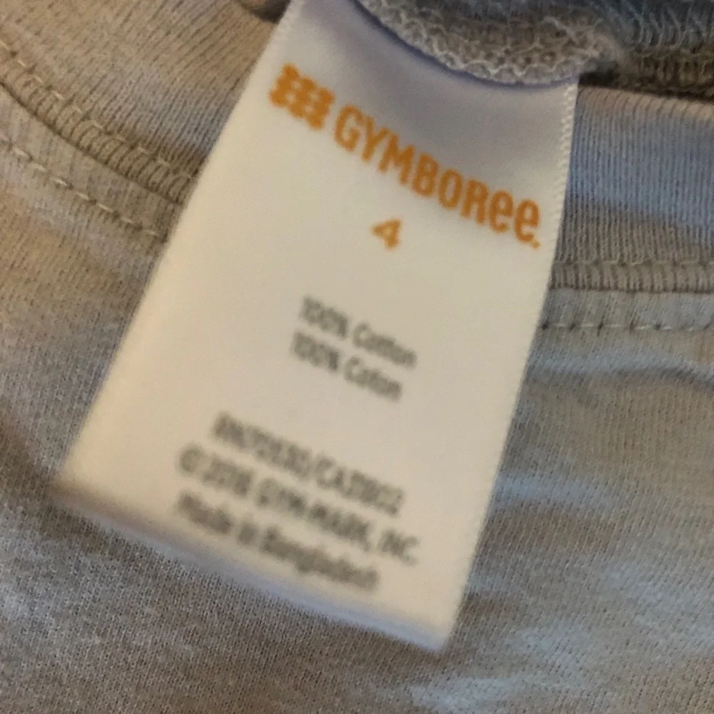 Gymboree Light Gray Kids T-Shirt with Orange Logo Tag